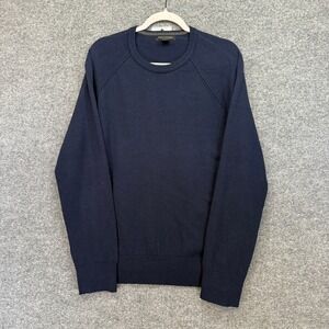 Banana Republic Sweater Mens XL Blue Extra Fine Merino Wool Crew Neck Raglan